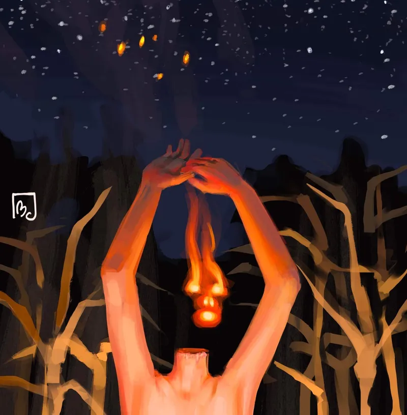 Fire Head painting